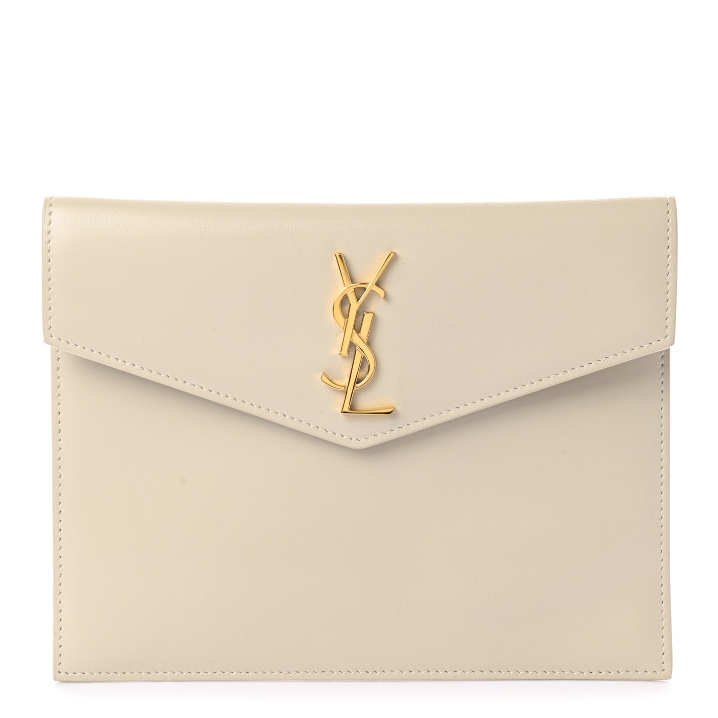 Smooth Shiny Calfskin Monogram Uptown Baby Pouch Crema Soft