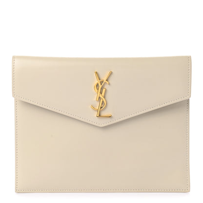 Saint Laurent Smooth Shiny Calfskin Monogram Uptown Baby Pouch Crema Soft 1 of 6