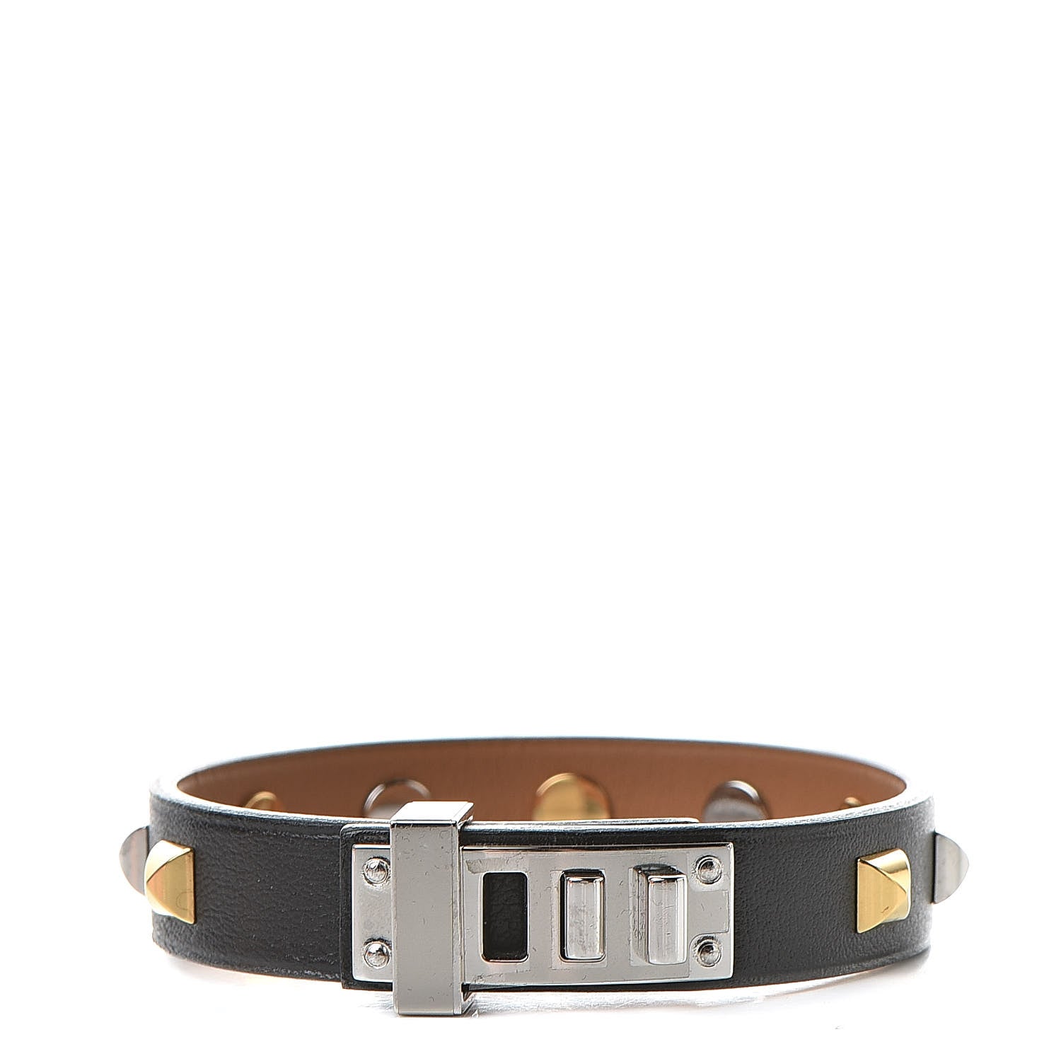 Hermes Swift Mini Dog Square Studded Bracelet T3 Black 1 of 7