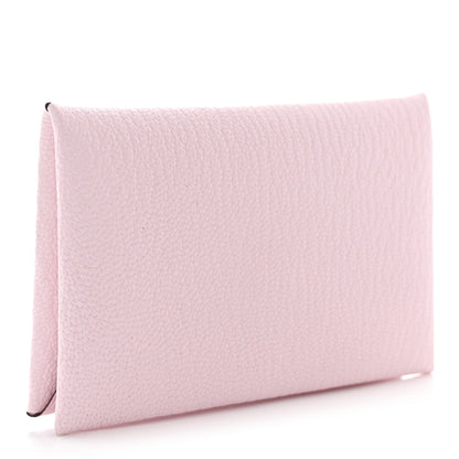 Hermes Chevre Mysore Calvi Card Case Rose Darling 3 of 8