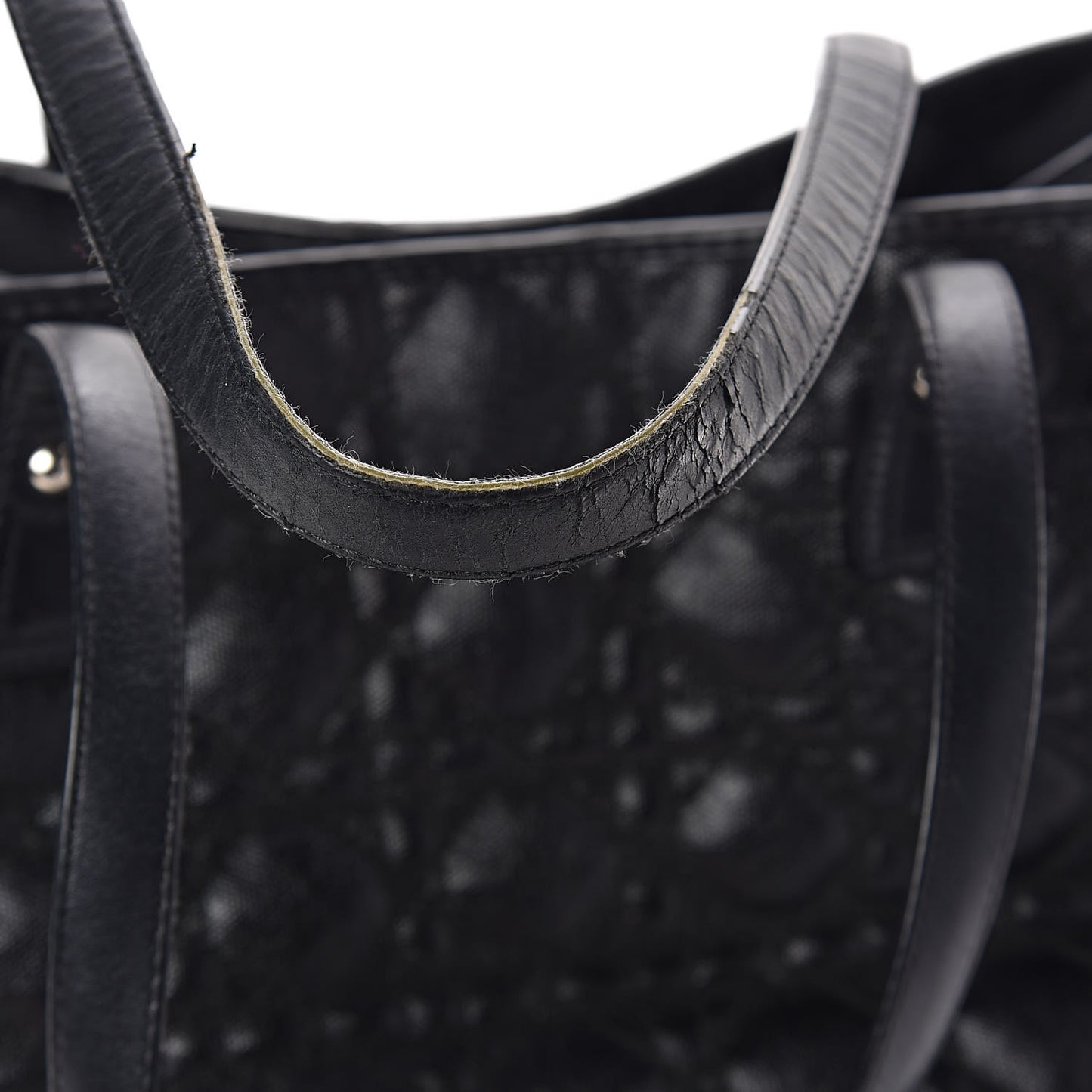 Coated Canvas Cannage Medium Panarea Tote Black