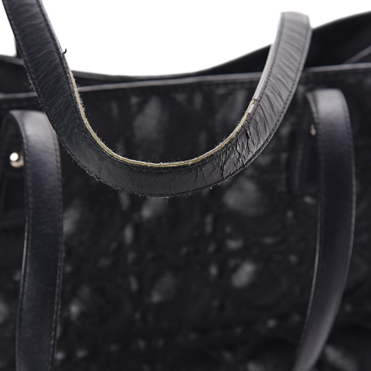Christian Dior Coated Canvas Cannage Medium Panarea Tote Black 11 of 19