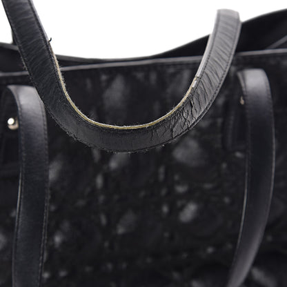 Christian Dior Coated Canvas Cannage Medium Panarea Tote Black 11 of 19