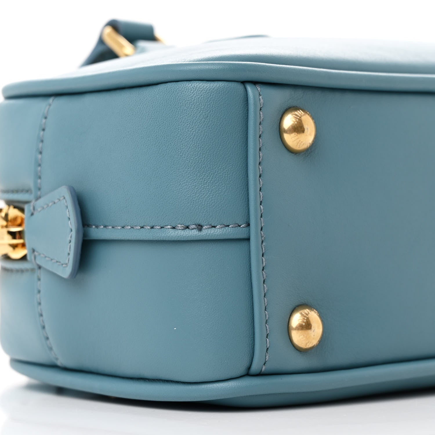 Miu Miu Calfskin Regular Arcadie Top Handle Bag Aqua 8 of 11