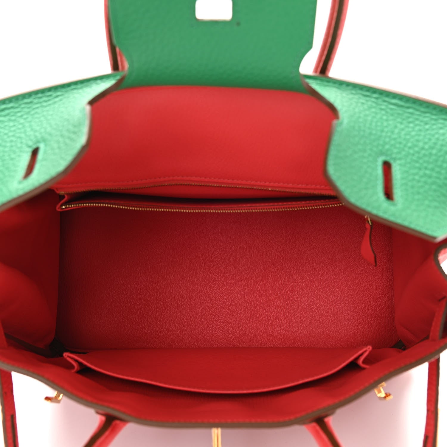 Hermes Togo Horseshoe Birkin 30 Rouge Casaque Rose Jaipur Menthe 5 of 10