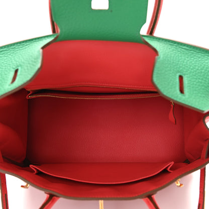 Hermes Togo Horseshoe Birkin 30 Rouge Casaque Rose Jaipur Menthe 5 of 10