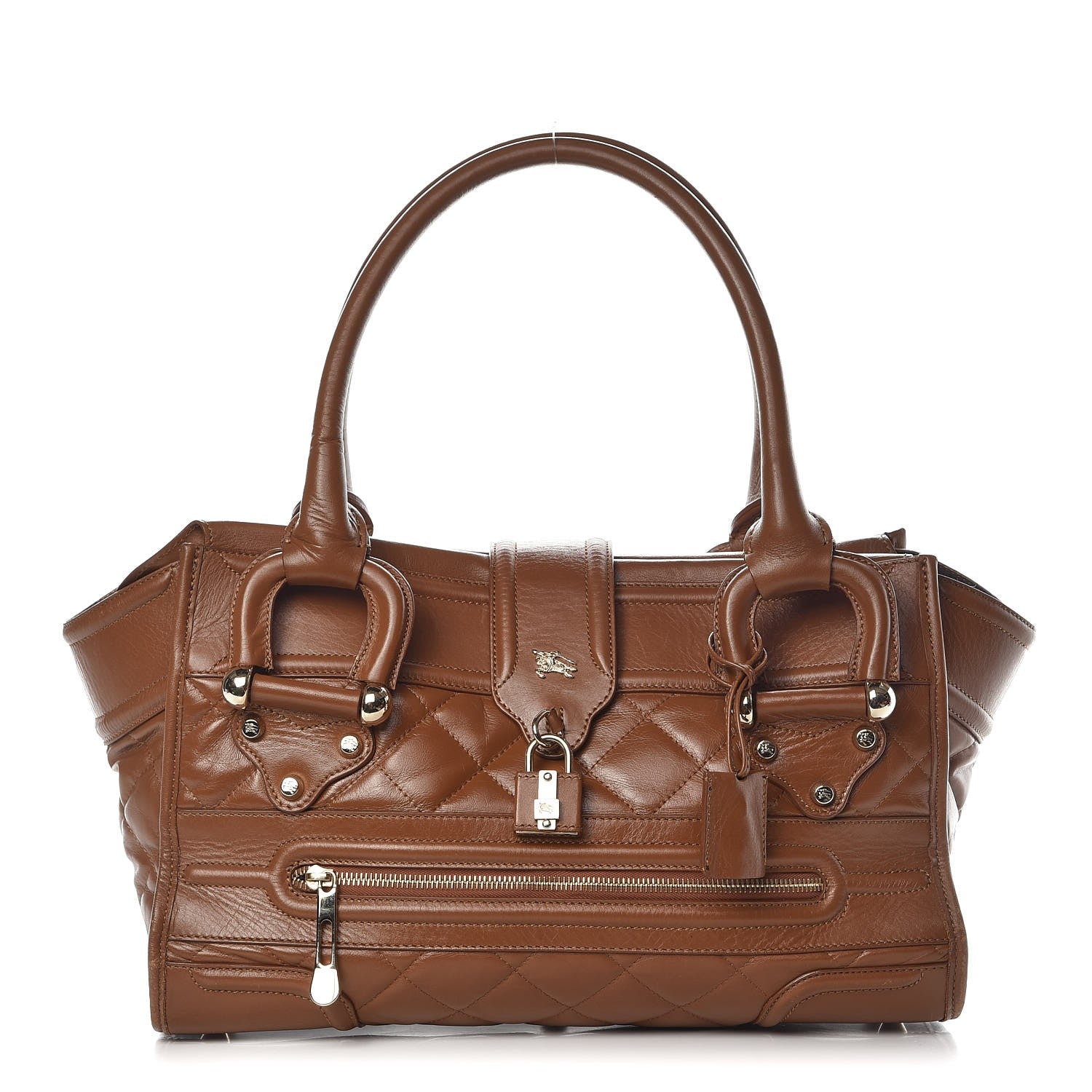 Burberry Calfskin Quilted Large Manor Tote Tan 1 of 18