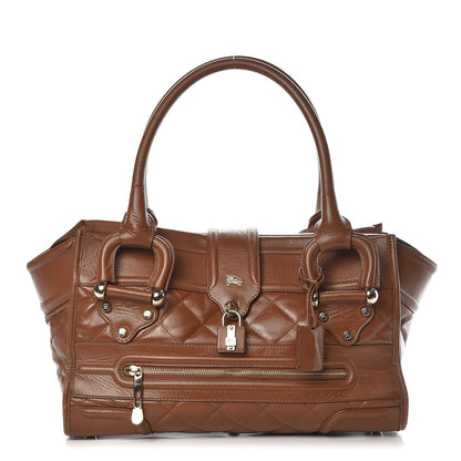 Burberry Calfskin Quilted Large Manor Tote Tan 1 of 18