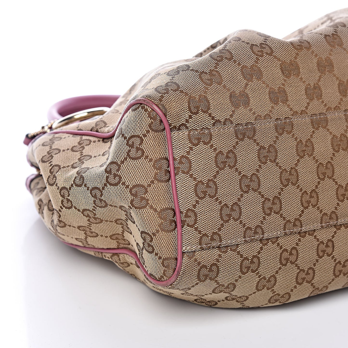 Monogram Margaux Calfskin Medium Sukey Tote Beige Ebony Vintage Rose