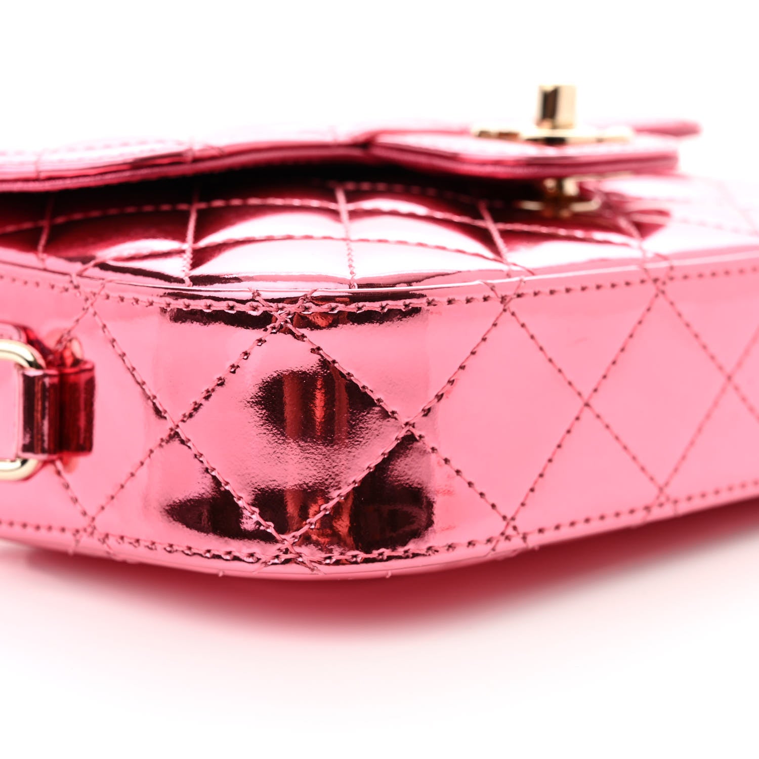 Chanel Mirror Calfskin Metallic Calfskin Quilted Hollywood Boulevard Mini Flap With Star Coin Purse Pink 11 of 12