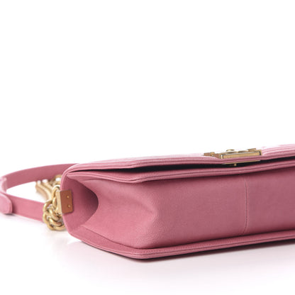 Chanel Caviar Chevron Quilted Medium Boy Flap Pink 6 of 10