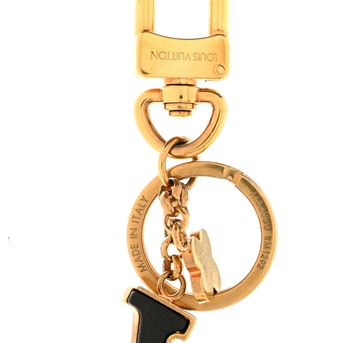 Metal Taurillon LV Capucines Bag Charm Key Holder Black