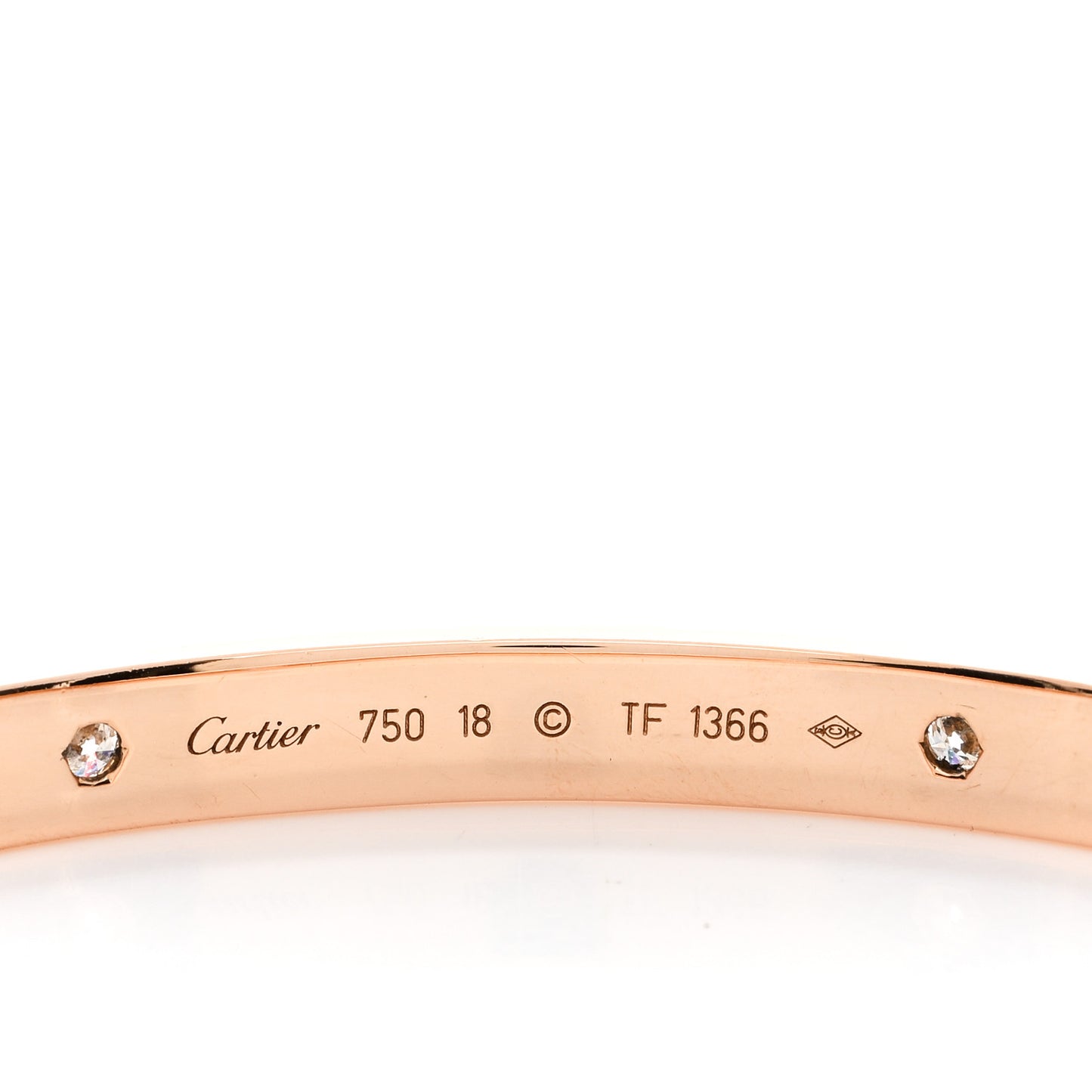 18K Pink Gold 4 Diamond LOVE Bracelet 18