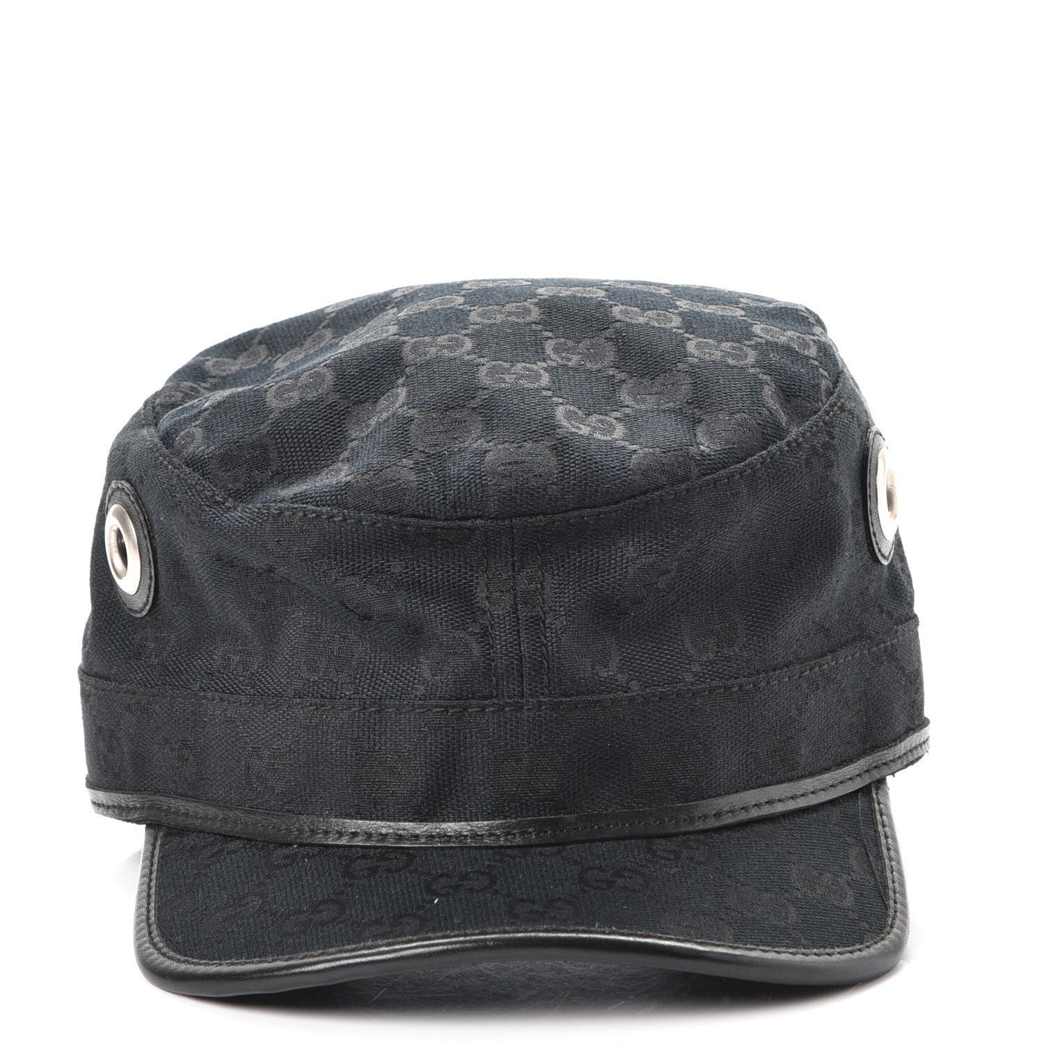 Gucci Monogram Military Horsebit Buckle Cap S Black 3 of 7