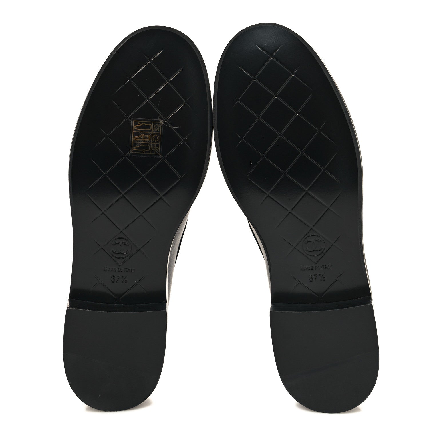 Chanel Lambskin Quilted CC Turnlock Loafers 37.5 Black 5 of 9