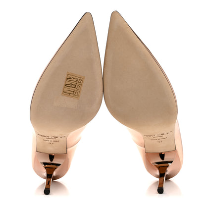 Jimmy Choo Metallic Mirror Calfskin Pointy Toe Abel Pumps 37 Blush 6 of 9