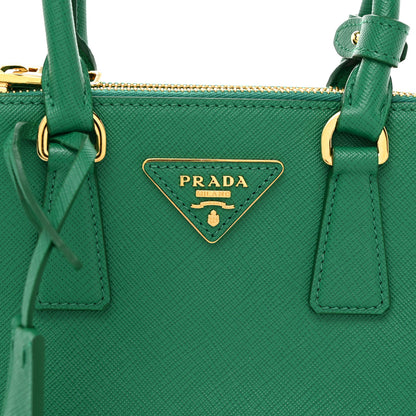 Prada Saffiano Lux Mini Galleria Double Zip Tote Biliardo 9 of 12