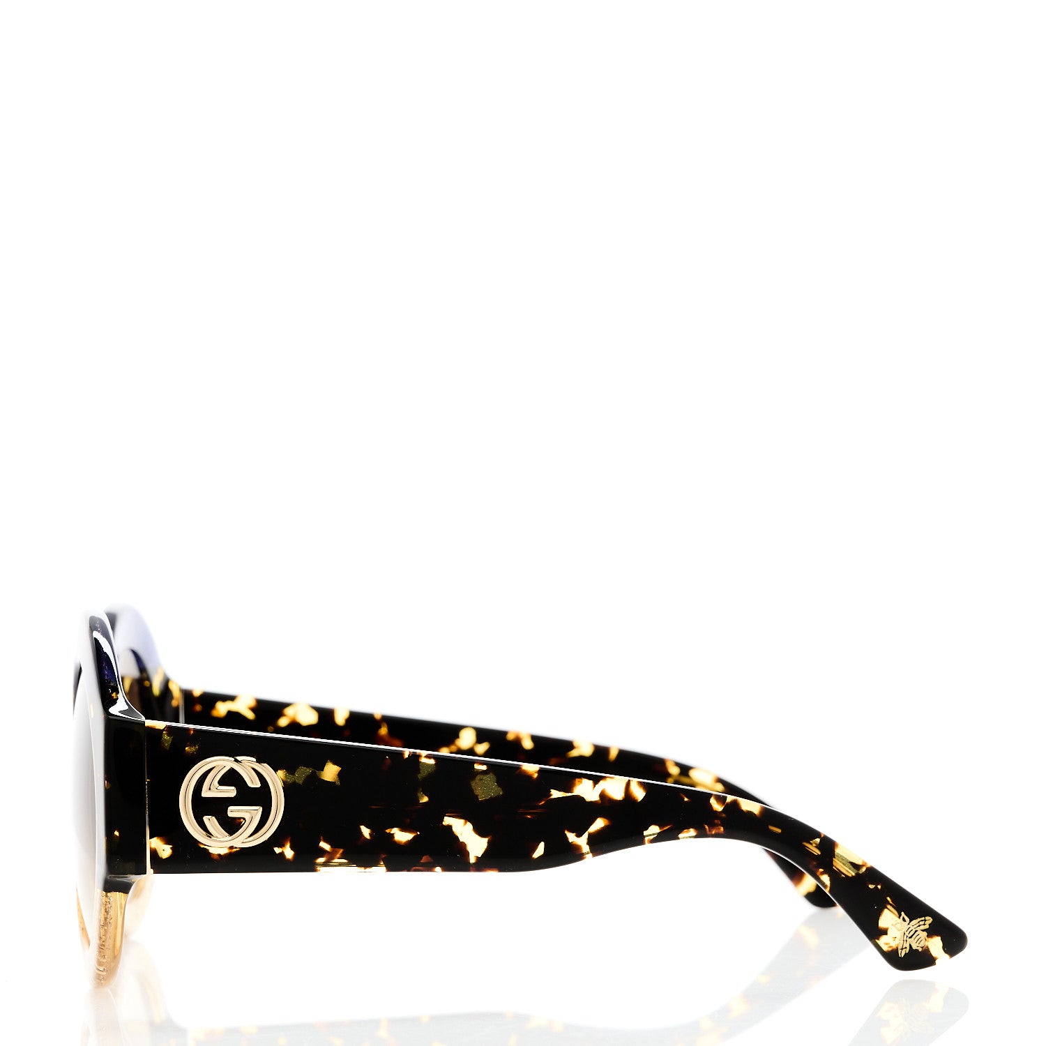 Gucci Acetate Round GG0084S Sunglasses Glitter Blue Multi 3 of 8