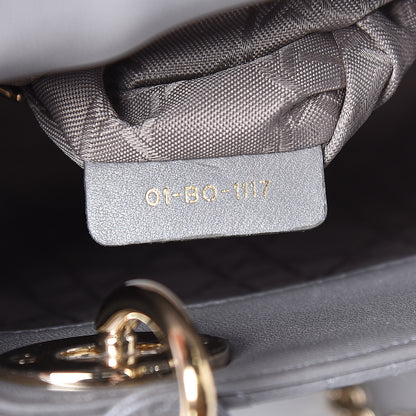 Christian Dior Metallic Lambskin Cannage Mini Lady Dior Grey 7 of 10
