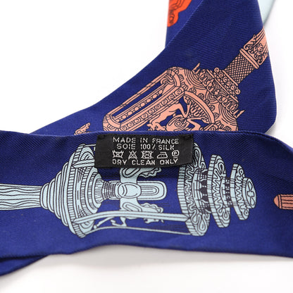 Hermes Silk Merveilleuses Lanternes Twilly Indigo Orange Bleu Glacier 2 of 4