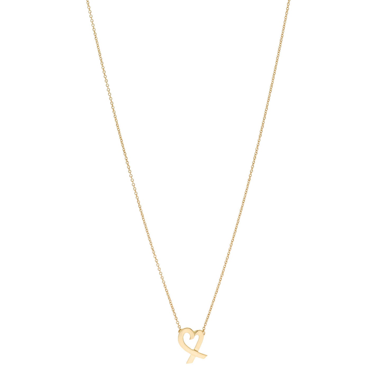 18K Yellow Gold Small Paloma Picasso Loving Heart Pendant Necklace