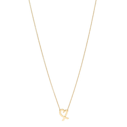 Tiffany 18K Yellow Gold Small Paloma Picasso Loving Heart Pendant Necklace 1 of 5