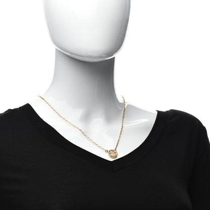 Chanel Crystal Metal CC Round Pendant Necklace Gold 2 of 4