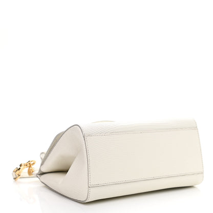 Dolce & Gabbana Lizard Calfskin Embossed Small Miss Sicily Satchel White 4 of 6