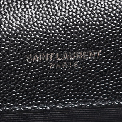 Saint Laurent Grain De Poudre Textured Mixed Matelasse Triquilt Medium Monogram Satchel Black 6 of 8