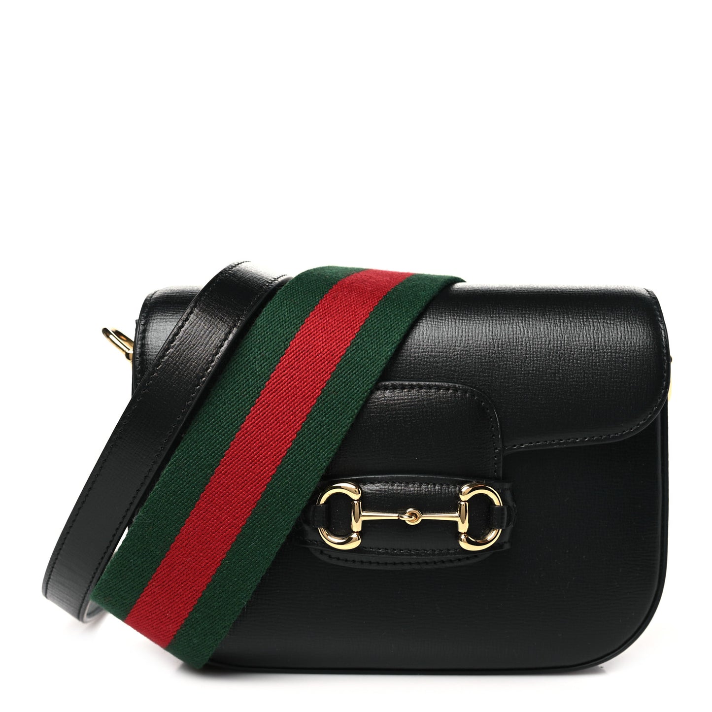 Azalea Calfskin Web Mini Horsebit 1955 Shoulder Bag Black
