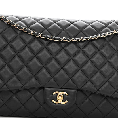 Chanel Metallized Calfskin Quilted Small XXL Travel Flap Bag Black 8 of 10