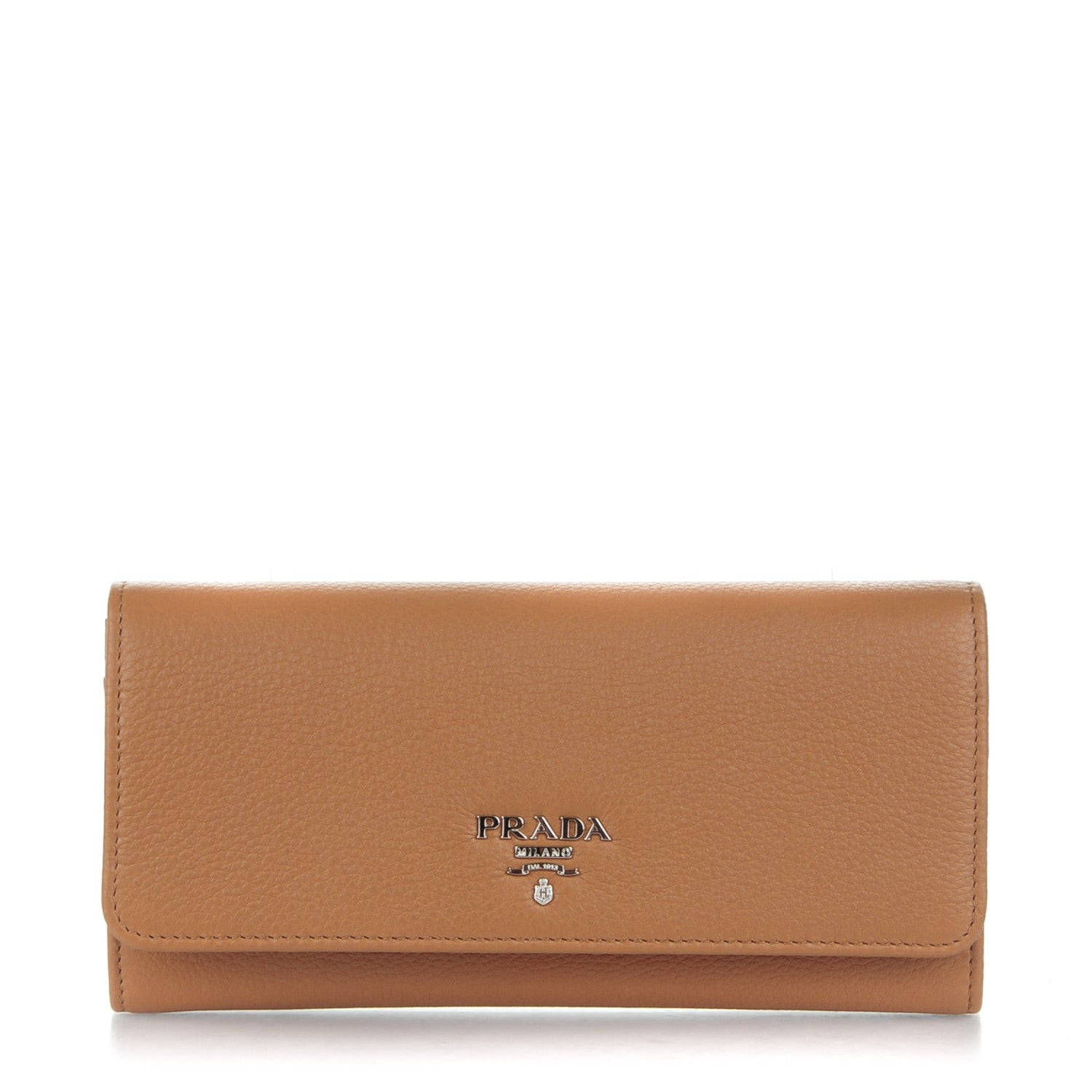 Prada Vitello Phenix Continental Flap Wallet Caramel 1 of 8