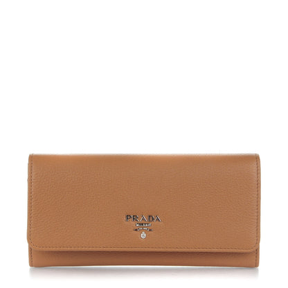 Prada Vitello Phenix Continental Flap Wallet Caramel 1 of 8