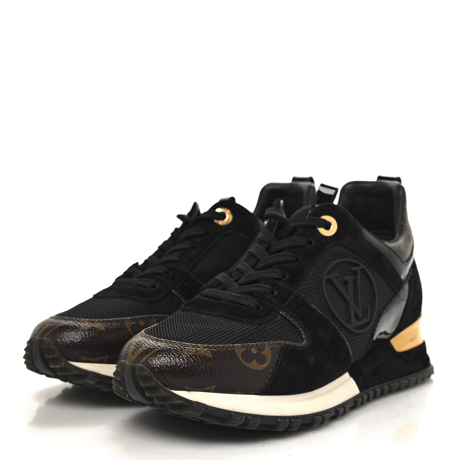 Louis Vuitton Suede Monogram Run Away Sneakers 36 Black 3 of 8