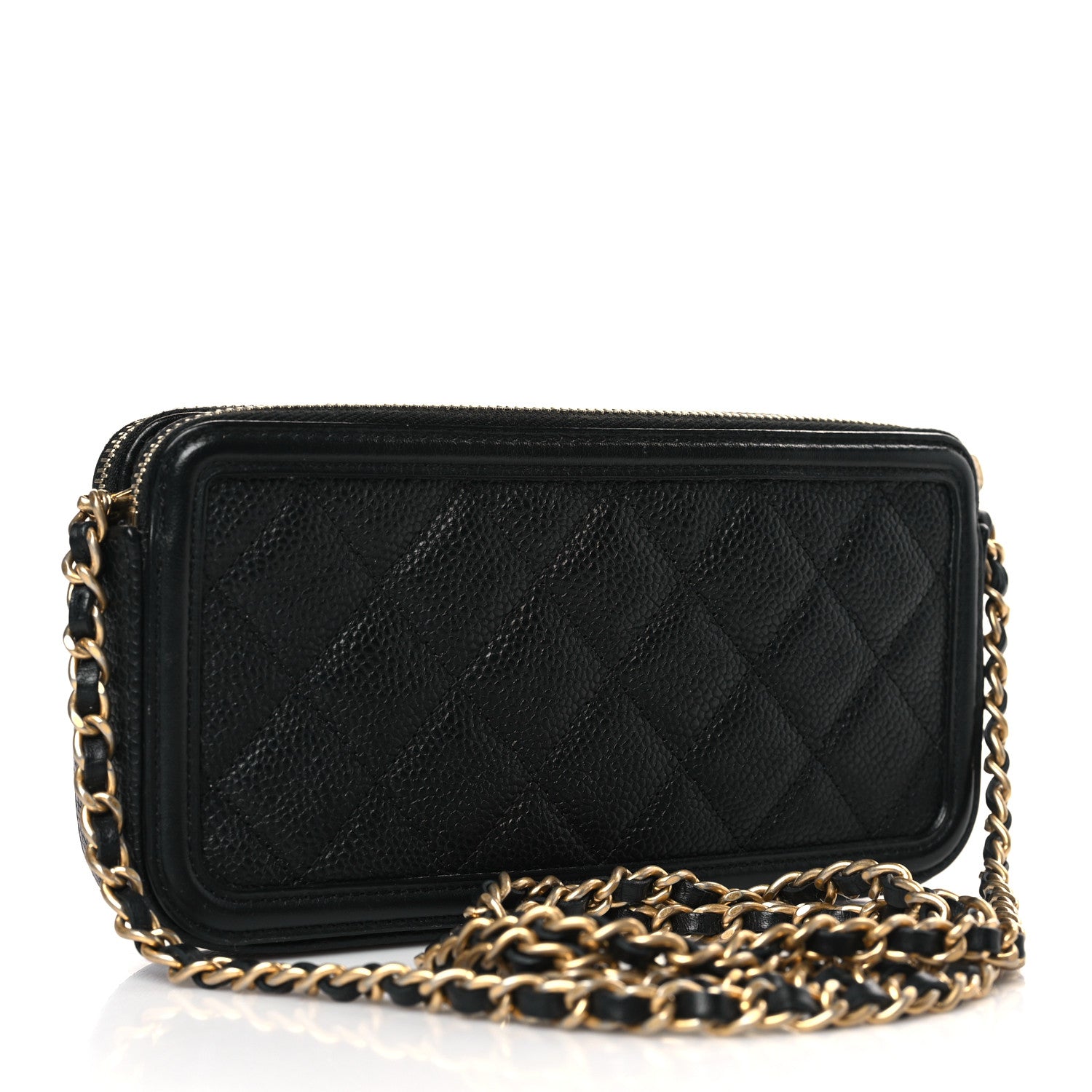 Chanel Caviar Quilted CC Filigree Clutch With Chain Black 3 of 10