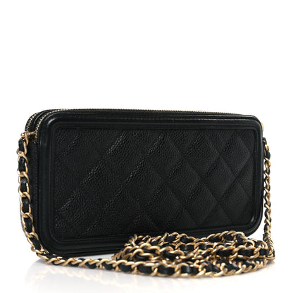 Chanel Caviar Quilted CC Filigree Clutch With Chain Black 3 of 10