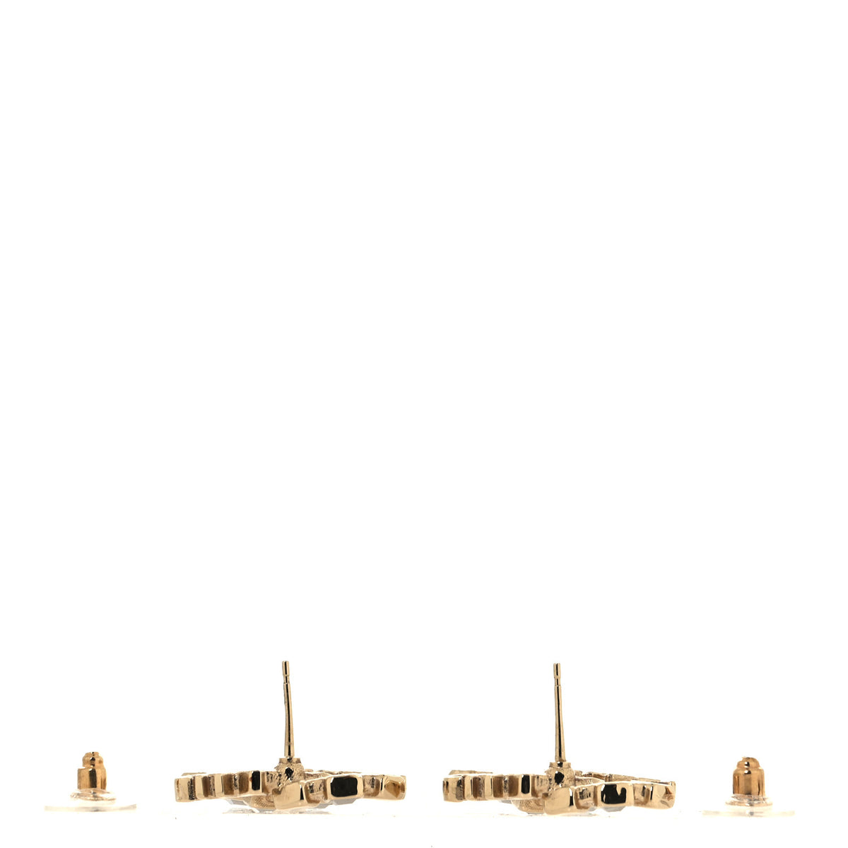 Baguette Crystal Logo CC Earrings Gold