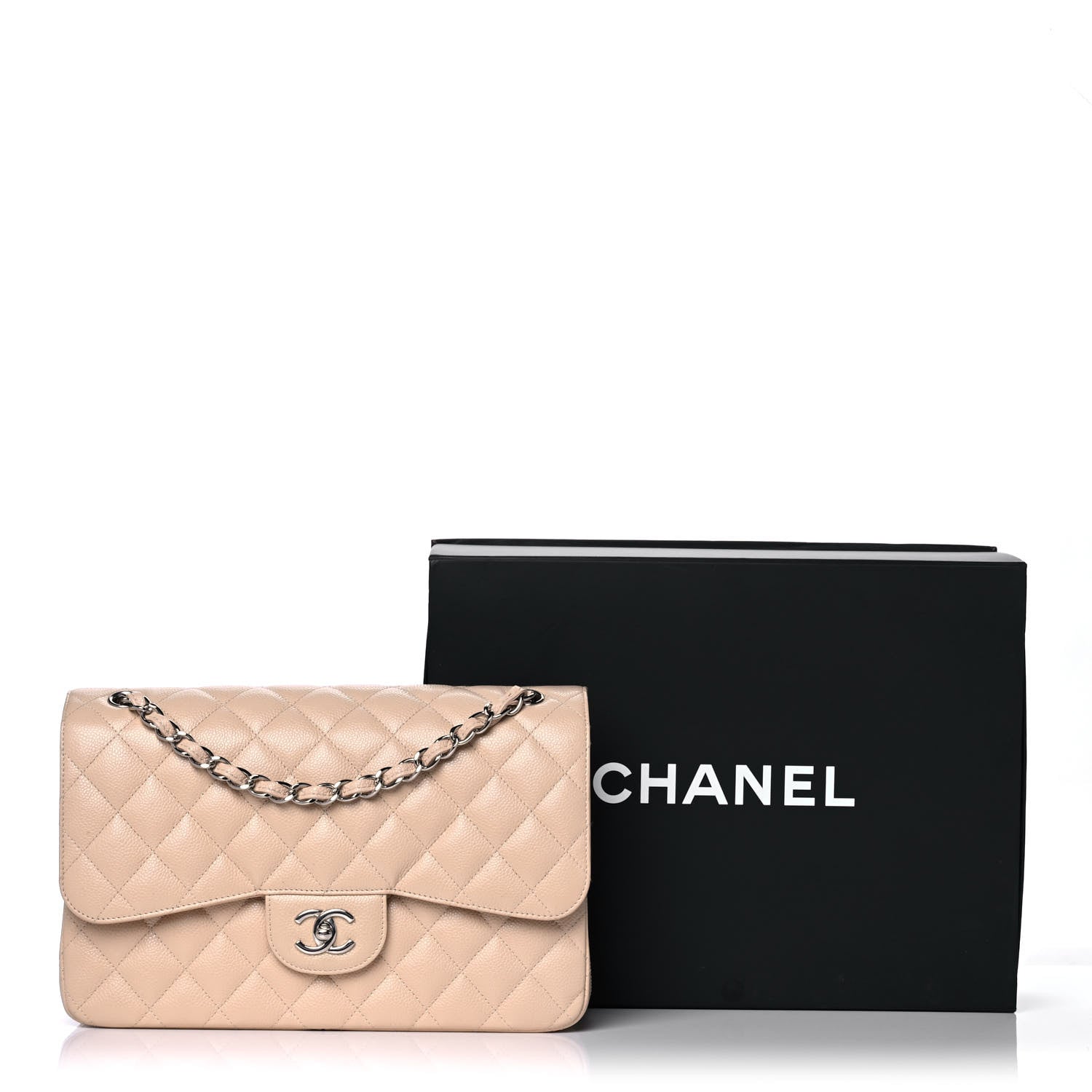 Chanel Caviar Quilted Jumbo Double Flap Beige Clair 19 of 19
