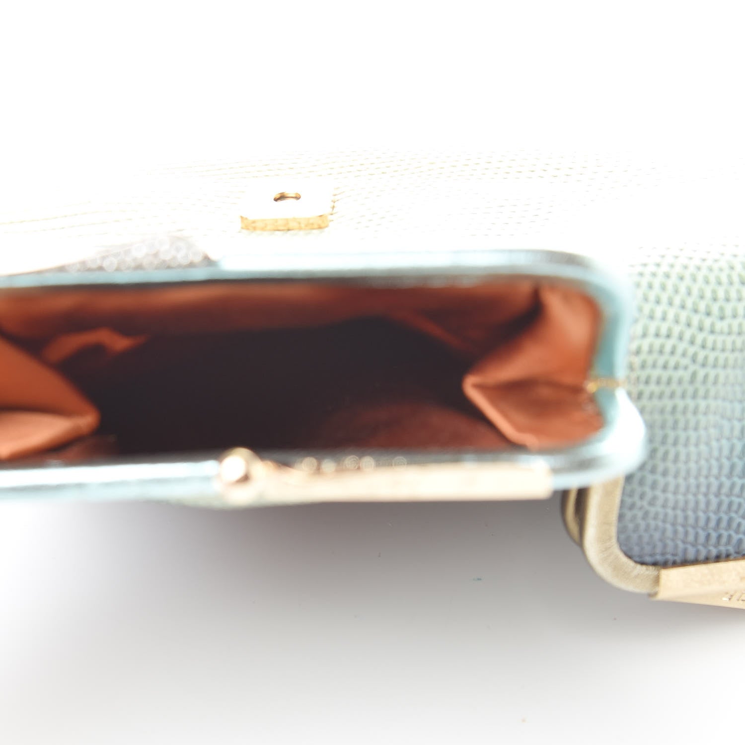 Fendi Lizard Ombre Origami Borderline Clutch Green 7 of 10