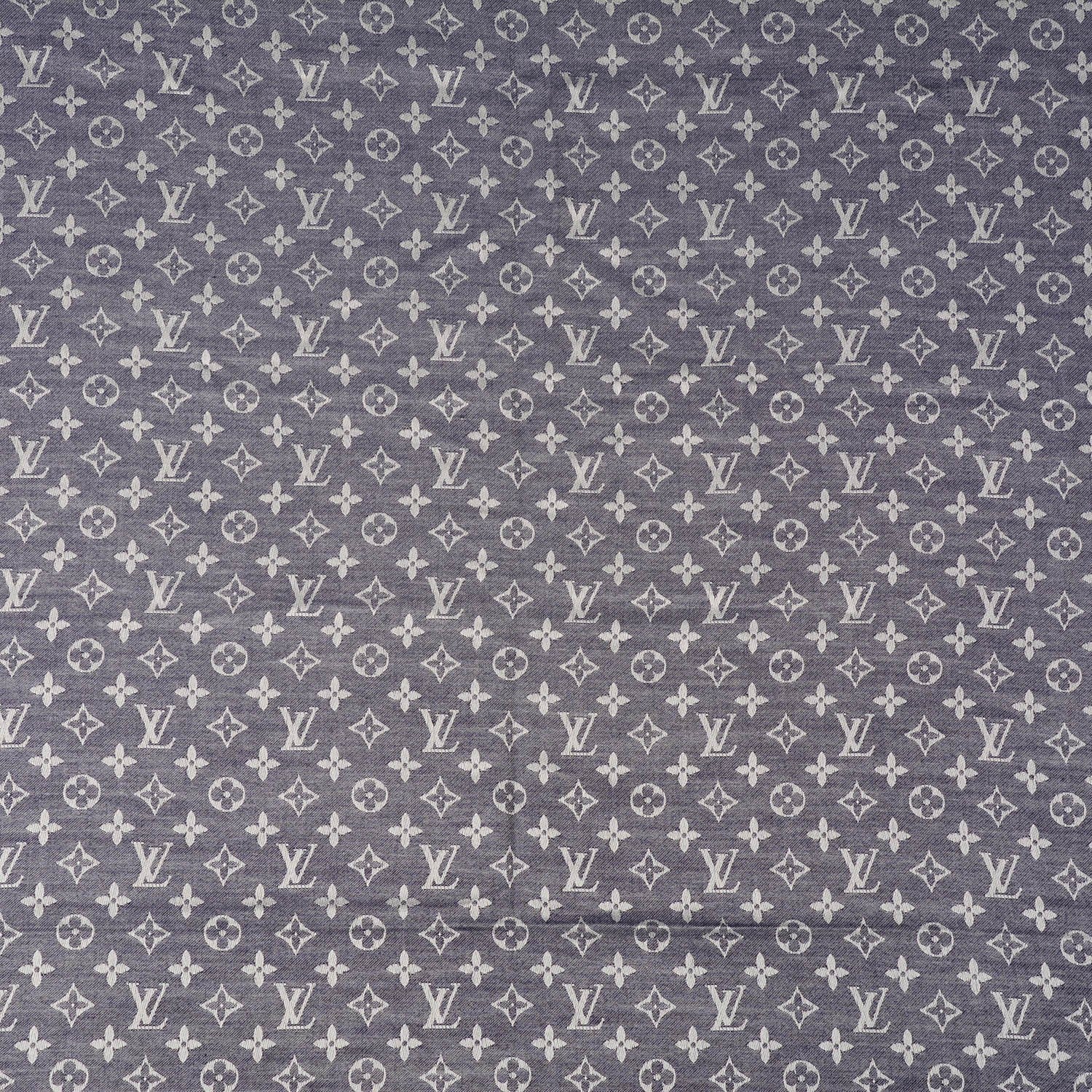 Louis Vuitton Silk Wool Monogram Denim Shawl Blue 1 of 5