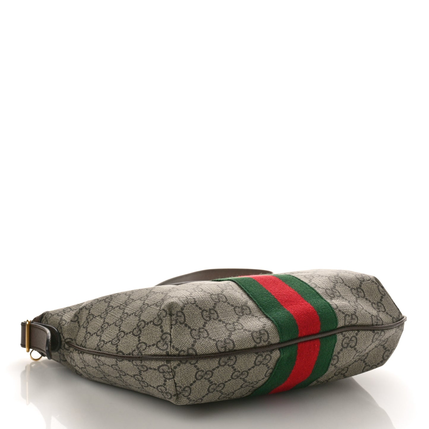 GG Supreme Monogram Web Small Ophidia Half Moon Hobo Brown