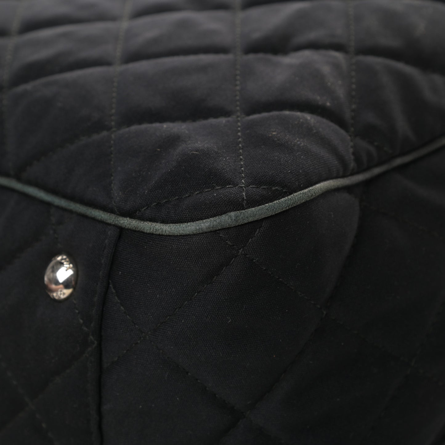 Nylon Tessuto Impuntu Quilted Bowler Black