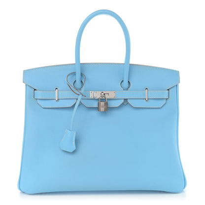 Hermes Epsom Candy Birkin 35 Celeste Mykonos 1 of 13