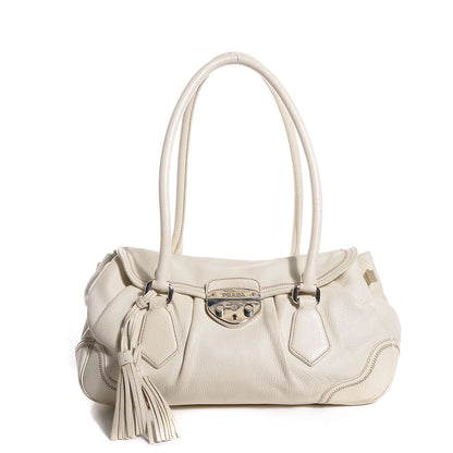 Prada Vitello Daino Foldover Pushlock Satchel Talco 1 of 11