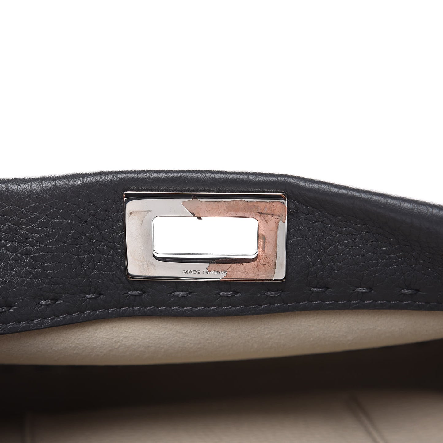 Cuoio Romano Selleria Bi-Color Mini Peekaboo Iconic Satchel Asfalto Latte