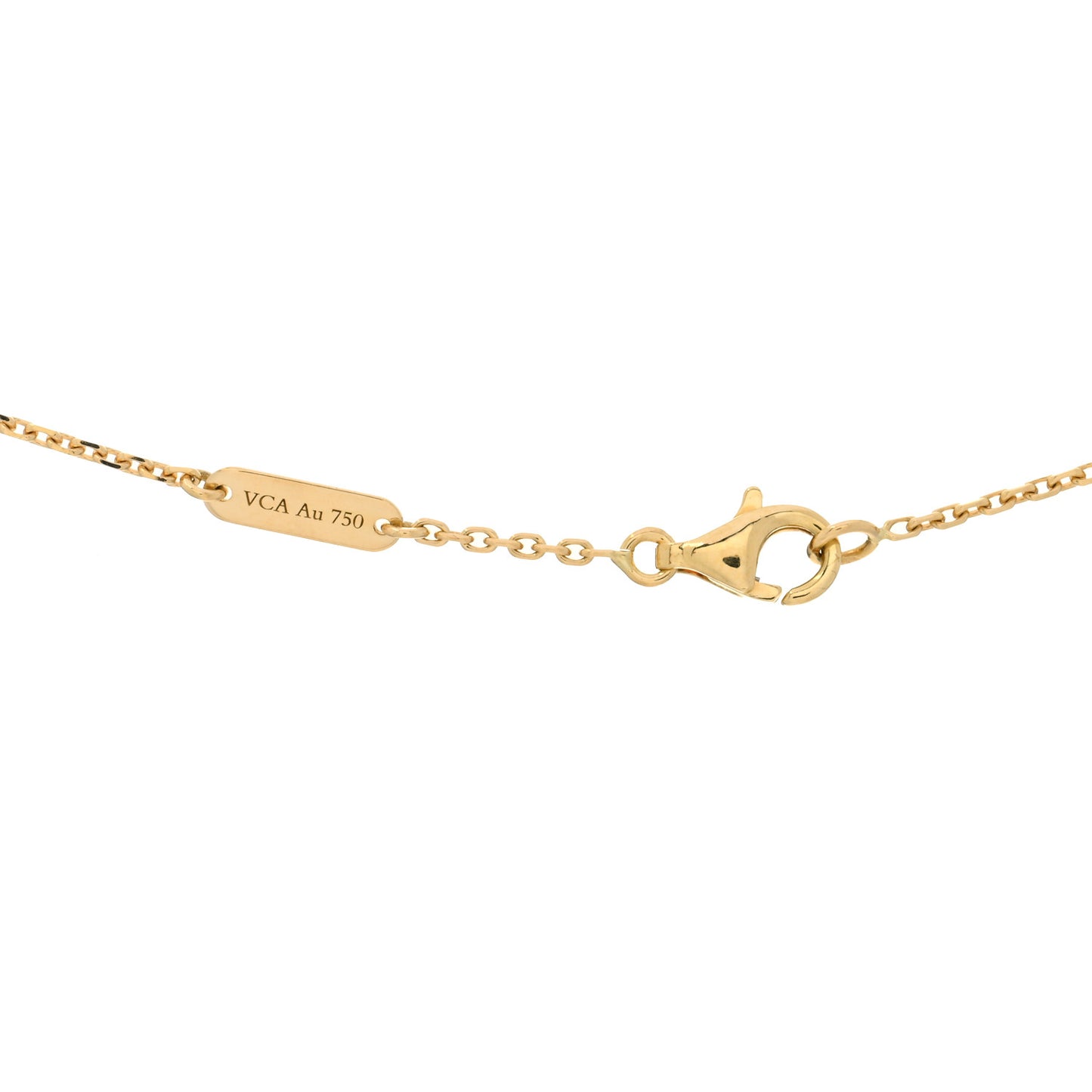 18K Yellow Gold Black Onyx Vintage Alhambra Pendant Necklace