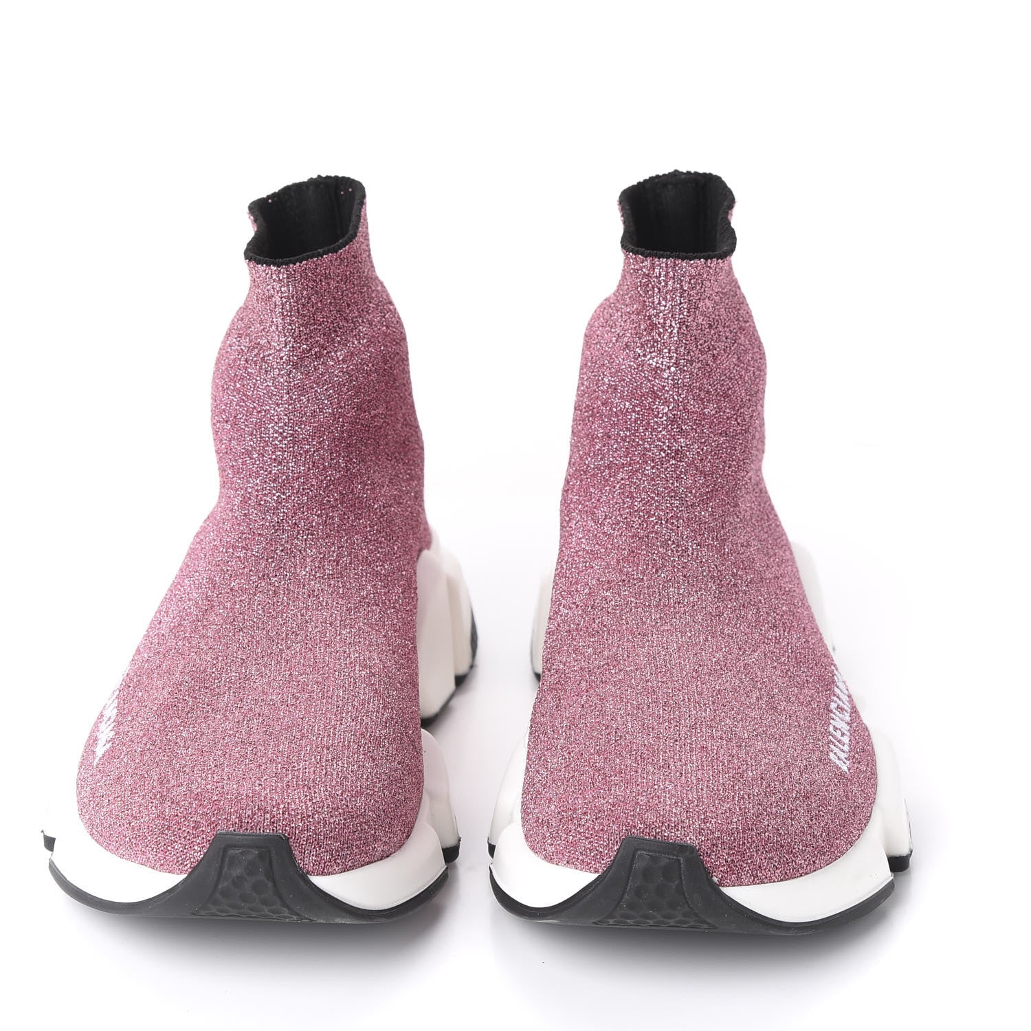 Balenciaga Laminated Knit Bi-Color Sole Womens Speed Sneakers 36 Pink White Black 2 of 7
