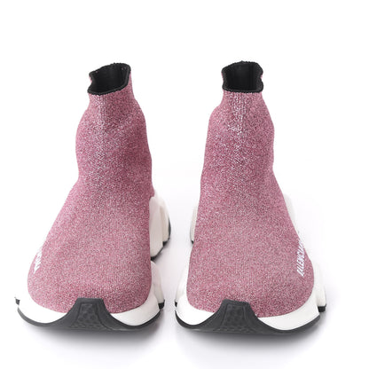 Balenciaga Laminated Knit Bi-Color Sole Womens Speed Sneakers 36 Pink White Black 2 of 7