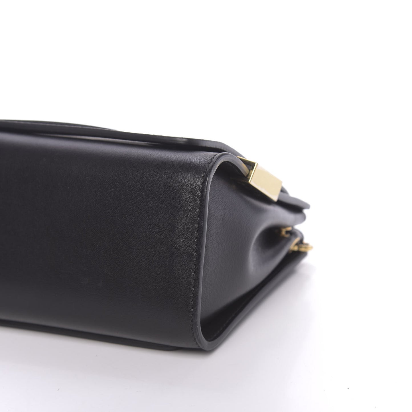 Lambskin Medium Elle Chain Clutch Black