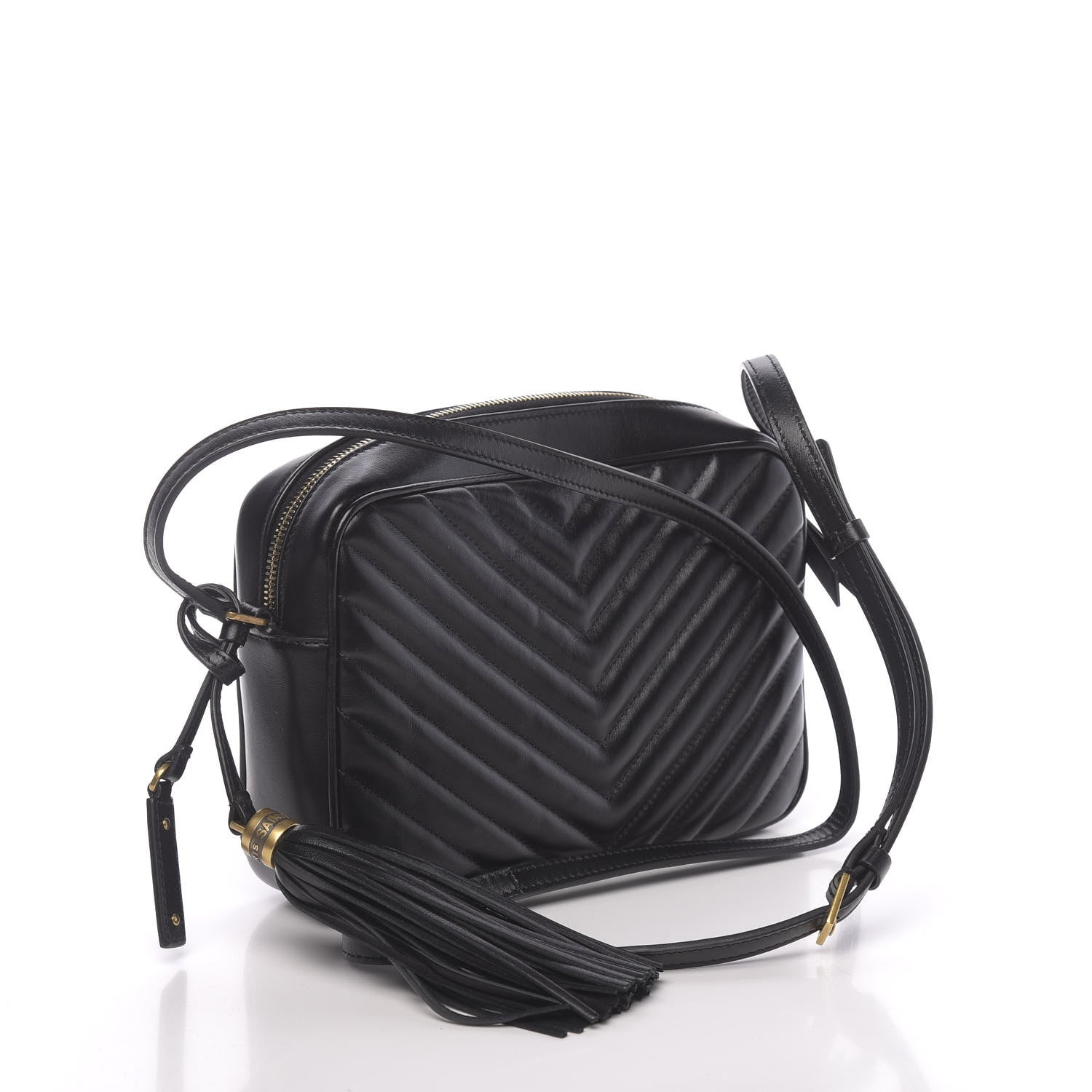 Saint Laurent Calfskin Matelasse Monogram Lou Camera Bag Black 3 of 10